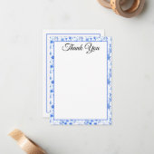 Name, Cobalt Blue Protea Flower Thank You Flat Mitteilungskarte (Vorderseite/Rückseite Beispiel)