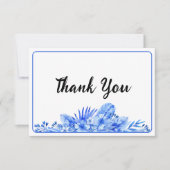 Name, Cobalt Blue Thank You Flat Note Card Mitteilungskarte (Vorderseite)