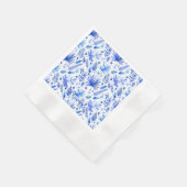 Name Cobalt Blue Tropical Blätter Cocktail Cocktai Serviette (Ecke)