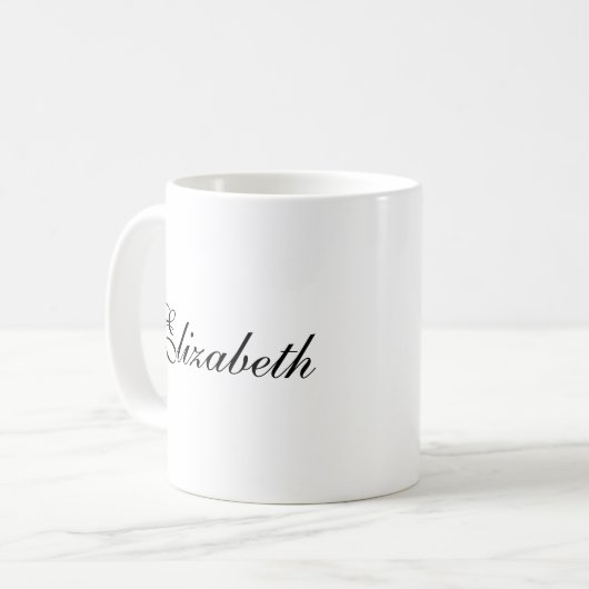 Name Coffee Mugs Template Elegantes Skript Kaffeetasse (Vorderseite Links)