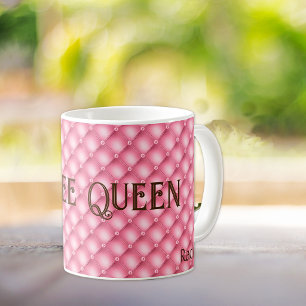 Name, Coffee Queen, Pink Tufate Coffee Tasse