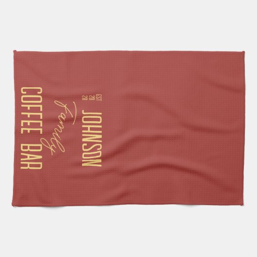 Name Coffee Retro Geschirrtuch (Horizontal)