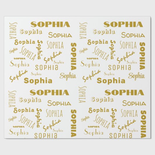 Name Collage Personalisiert Weihnachten Geschenkpapier (Flach)