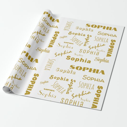 Name Collage Personalisiert Weihnachten Geschenkpapier (Ungerollt)