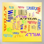 Name Collage Phantastisch Gelb Terrific Poster (Vorne)