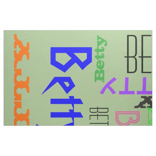 Name Collage 🎁 Phantastisch Word Cloud Fun Fab Stoff (Fat Quarter (45,7 x 55,9 cm))