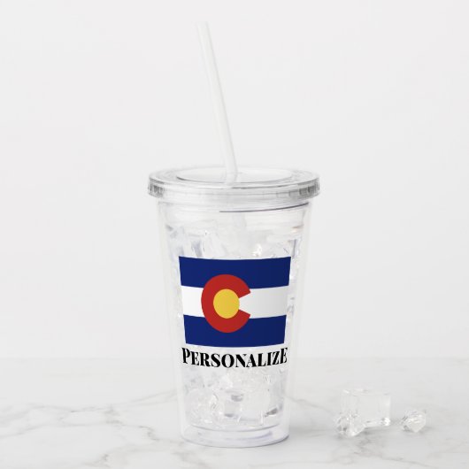Name-Colorado-Flaggenacryltrommelgläser Acryltrinkbecher (Vorderseite Ice)