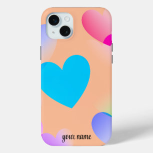 Name Colorful Gliding Hearts, Peach Fuzz Case-Mate iPhone Hülle