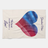 Name || Colorful Patriotic Pattern Heart and Quote Geschirrtuch (Horizontal)
