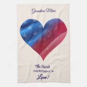 Name || Colorful Patriotic Pattern Heart and Quote Geschirrtuch (Vertikal)