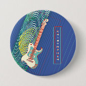 Name Cool Moderne Aquamarin & Blue Electric Gitarr Button (Vorderseite)