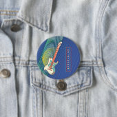 Name Cool Moderne Aquamarin & Blue Electric Gitarr Button (Beispiel)