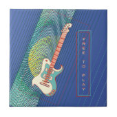 Name Cool Moderne Aquamarin & Blue Electric Gitarr Fliese (Vorderseite)