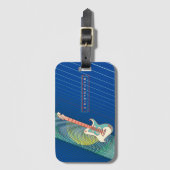 Name Cool Moderne Aquamarin & Blue Electric Gitarr Gepäckanhänger (Vorderseite Vertikal)