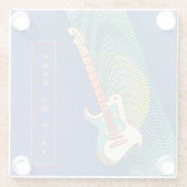 Name Cool Moderne Aquamarin & Blue Electric Gitarr Glasuntersetzer (Rückseite)