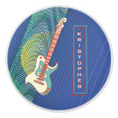 Name Cool Moderne Aquamarin & Blue Electric Gitarr Keramikknauf (Vorderseite)