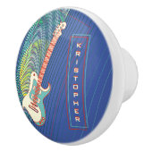 Name Cool Moderne Aquamarin & Blue Electric Gitarr Keramikknauf (Rechts)