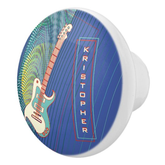 Name Cool Moderne Aquamarin & Blue Electric Gitarr Keramikknauf (Rechts)