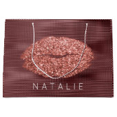 Name Copper Grill Metallic Kiss Lip Glitzer Bronze Große Geschenktüte (Vorderseite)