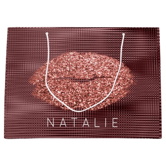 Name Copper Grill Metallic Kiss Lip Glitzer Bronze Große Geschenktüte (Vorderseite)