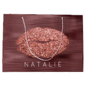 Name Copper Grill Metallic Kiss Lip Glitzer Bronze Große Geschenktüte (Rückseite)