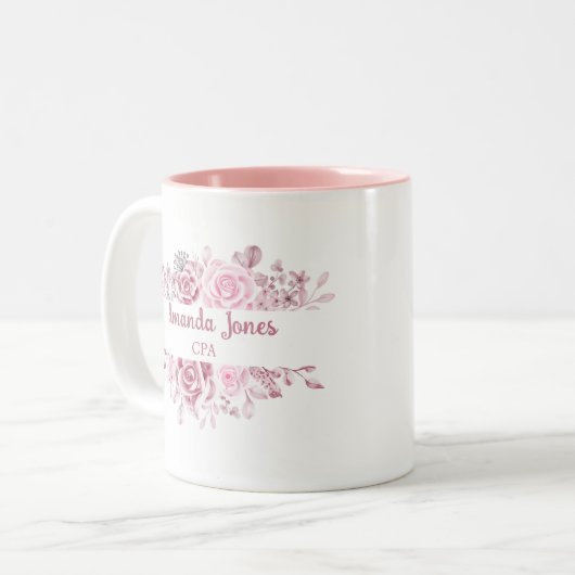 Name CPA Accountant Rose Zweifarbige Tasse (Vorderseite Links)