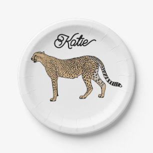 Name Custom Cheetah Pappteller