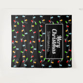 Name Custom Monogram Christmas Lights Wandteppich (Vorderseite (Horizontal))