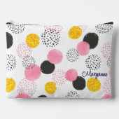 Name, Cute Chic Abstract Pattern Black Pink Gold Zubehörtasche (Vorderseite)
