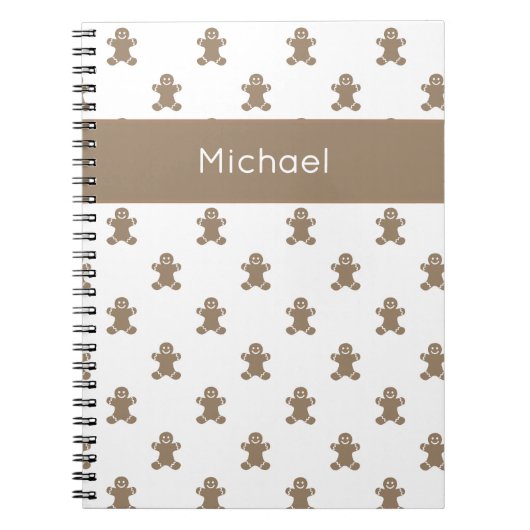 Name Cute Gingerbread Man Cookies Holiday Notebook Notizblock (Vorderseite)