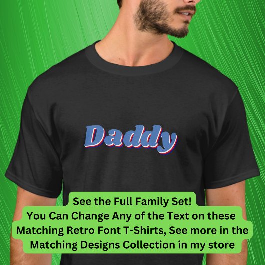 Name, Daddy, Matching Family Retro hinzufügen oder T-Shirt