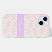 Name Damask light lila & creme Case-Mate iPhone Hülle (Rückseite (Horizontal))