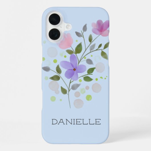 Name Danielle mit Blume iPhone Hülle (Rückseite)
