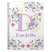 Name Danielle mit Blume Notizblock (Vorderseite)