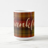 Name & Dankbar für Kariertes Muster 15oz Herbstlic Kaffeetasse (Mittel)