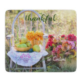 Name Dankbar Herbst Wildblumen Kleines Glas Schneidebrett (Vorderseite)