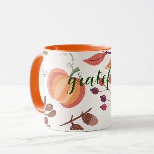 Name, Dankbarkeit Herbst 11oz Combo Getränke Tasse (Vorderseite Links)