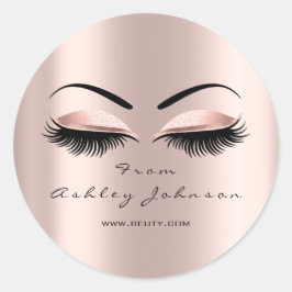 Name Dankeschön Beauty Glitzer Lash Makeup Artist Runder Aufkleber