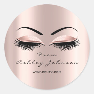 Name Dankeschön Beauty Glitzer Lash Makeup Artist Runder Aufkleber