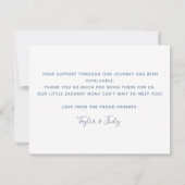 Name Dankeschön Geburtsankündigungskarte hinzufüge (Rückseite)