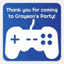 Name Dankeschön Party Blue Gaming Sticker