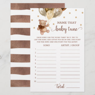 Name, dass Baby Tune Game Baby Dusche Teddy Bear