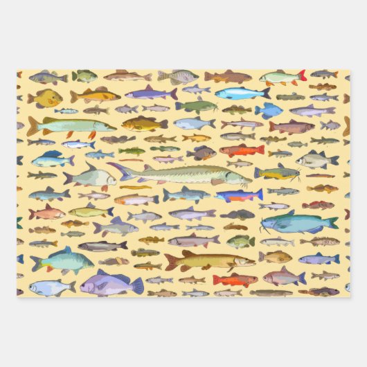 Name, dass Fisch Sportfischerei Fischer Geschenk Geschenkpapier Set (Vorderseite 3)
