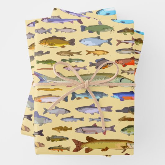 Name, dass Fisch Sportfischerei Fischer Geschenk Geschenkpapier Set (Beispiel)