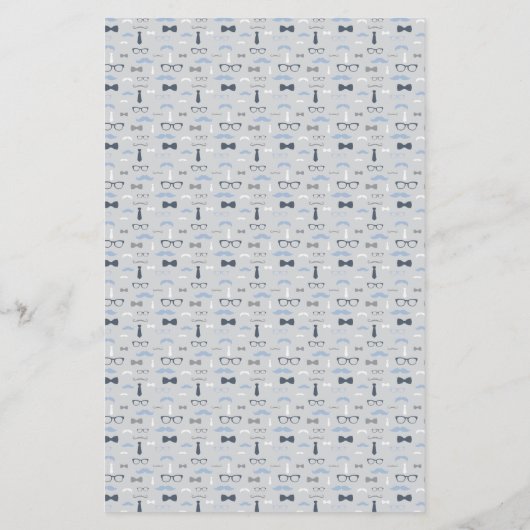 Name, dass Mustache Game, blau, grau Flyer (Hinten)