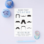 Name, dass Mustache Game, blau, grau Flyer (Einzeln)