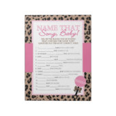 Name, dass Song Leopard und Pink Baby Dusche Spiel Notizblock (Rotiert)