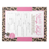 Name, dass Song Leopard und Pink Baby Dusche Spiel Notizblock (Vorderseite)