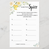 Name, dass Spice Lemon&Rose BridalShower Game Card Flyer (Vorne)