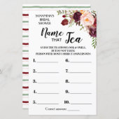 Name, dass Tee Marsala Blume Brautparty Game (Vorne/Hinten)